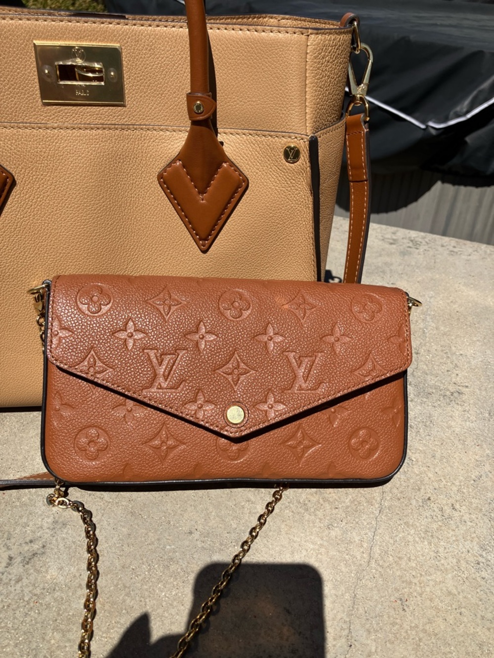 LOUIS VUITTON EMPRIENTE POCHETTE FELICIE BROWN - Picture 9 of 11